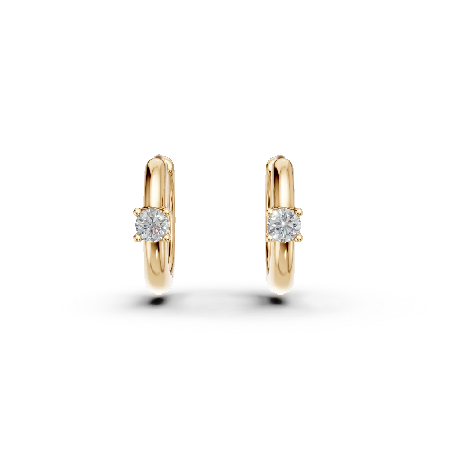 Cercei pentru copii din aur galben cu diamante de 0.09ct