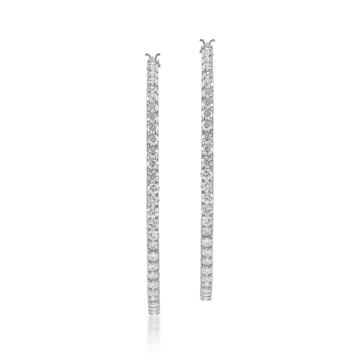 Cercei rotunzi din platina cu diamante de 2ct