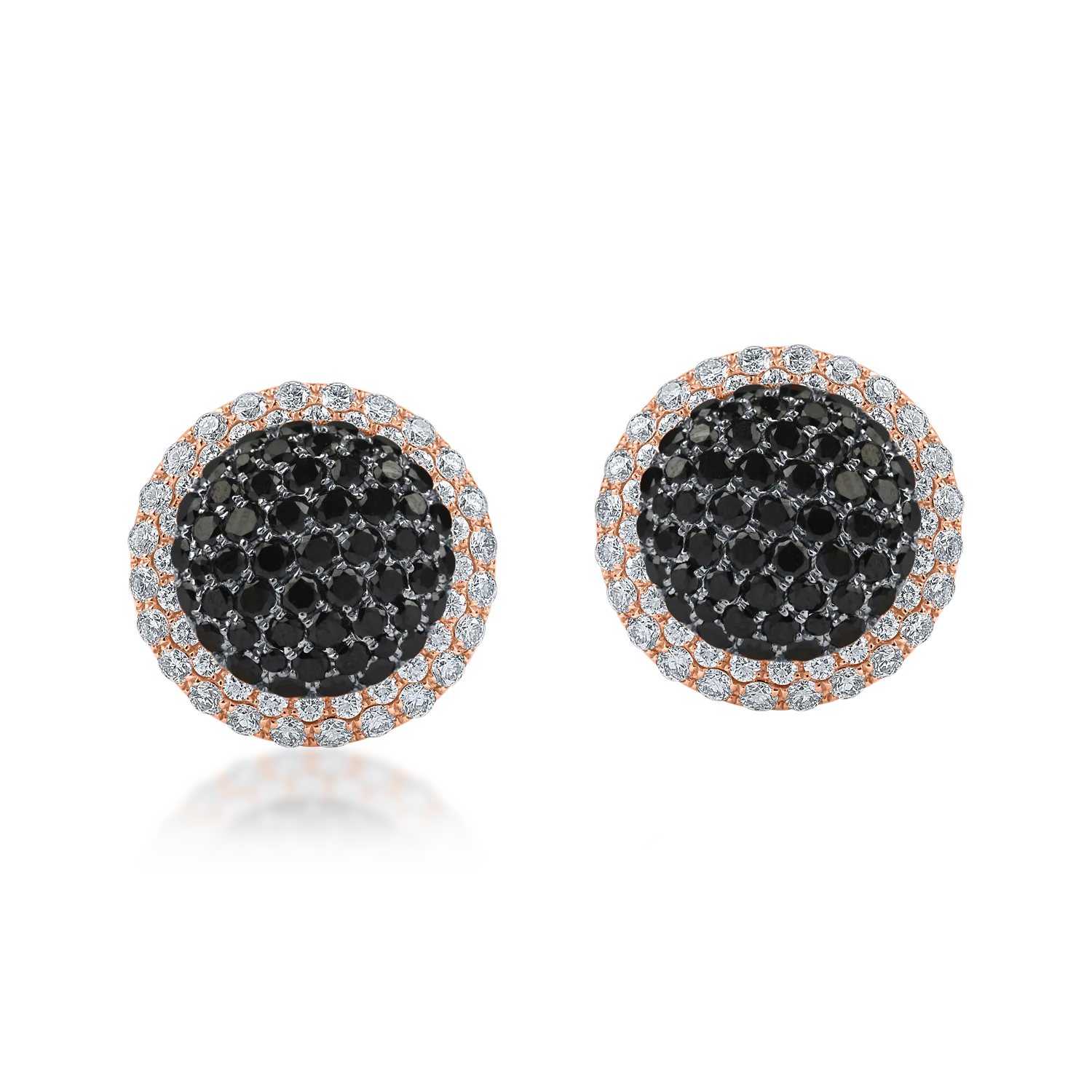 Cercei stud din aur alb-roz cu diamante de 2.7ct