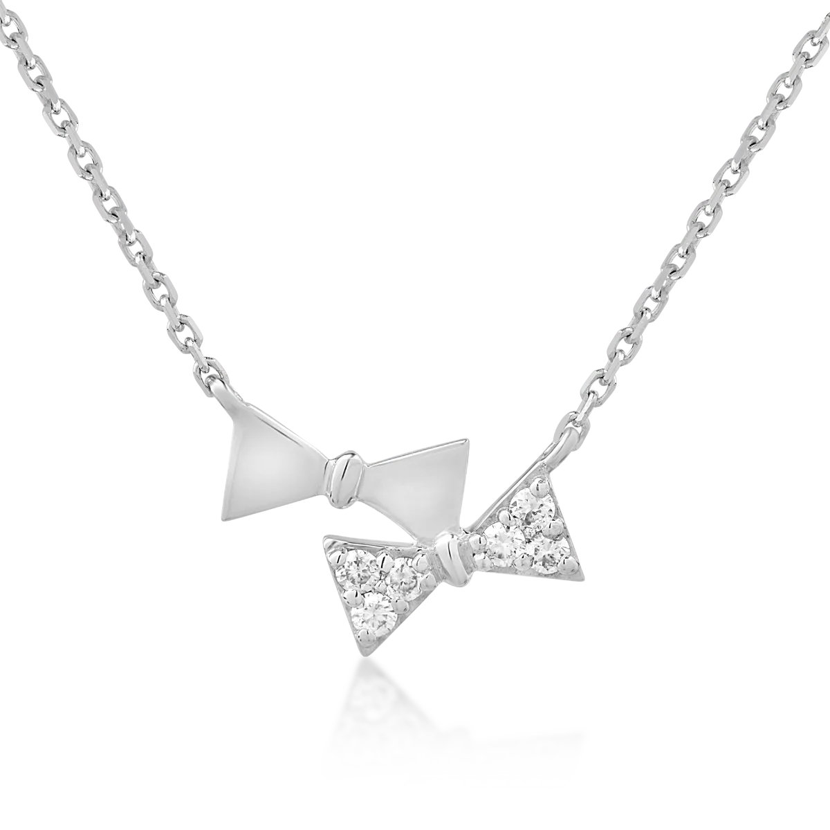 Colier cu fundite din aur alb cu diamante de 0.052ct