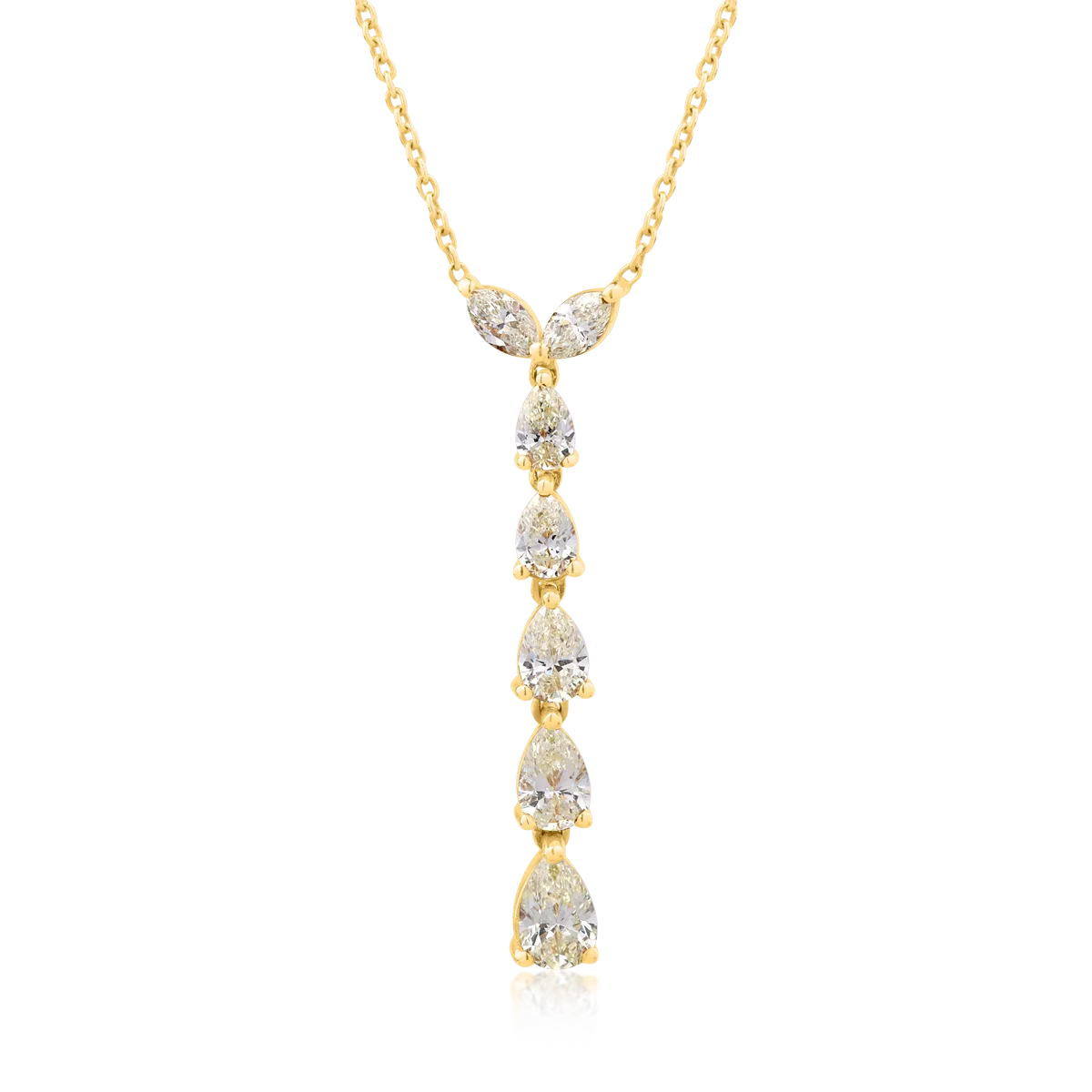 Colier din aur galben cu diamante galbene pear de 0.97ct