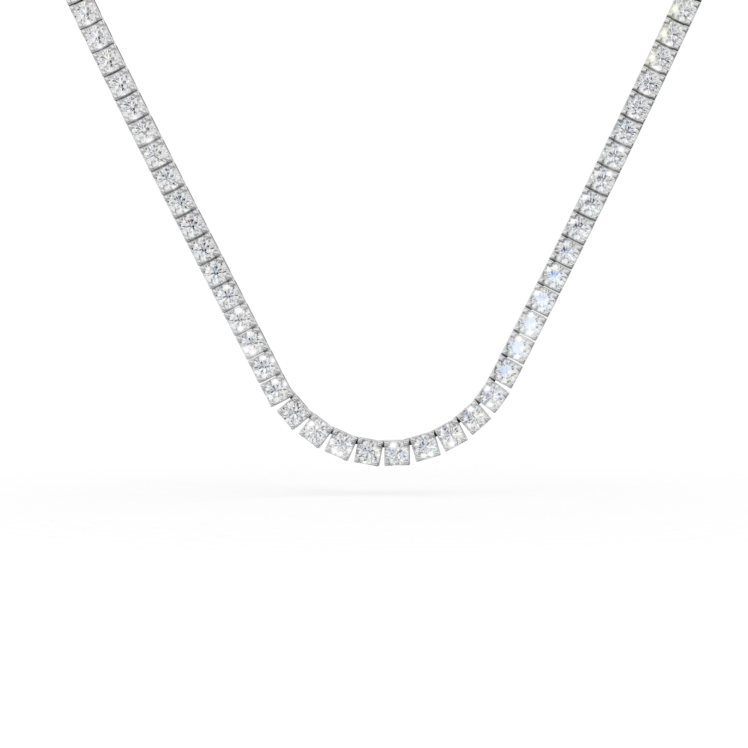 Colier tennis aur alb cu diamante de 1.65ct create in laborator