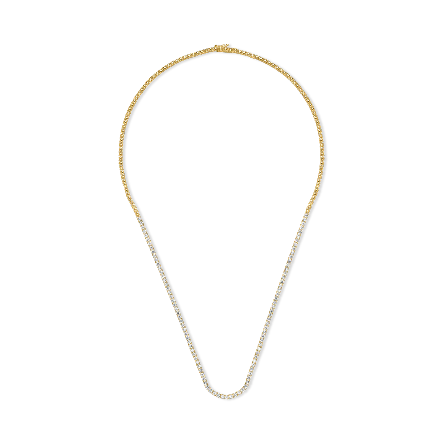 Colier tennis din aur galben cu diamante de 2ct