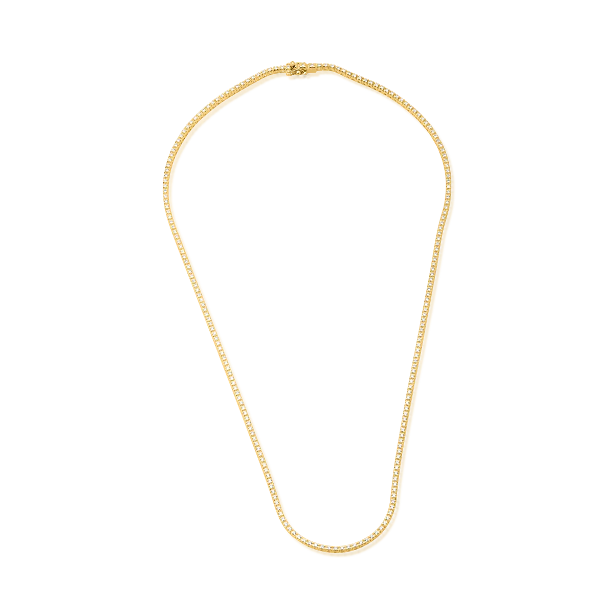 Colier tennis din aur galben cu diamante de 1.72ct