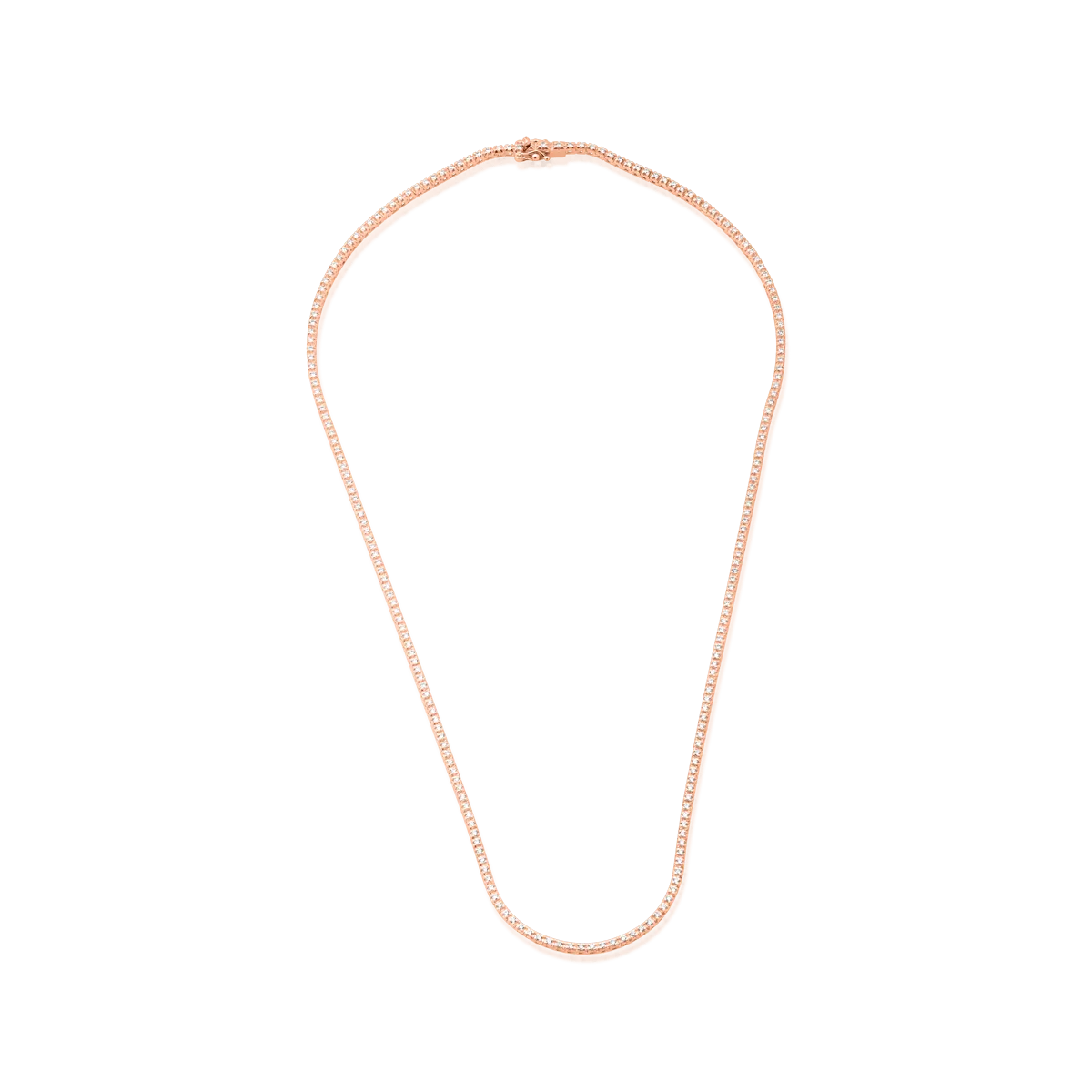 Colier tennis din aur roz cu diamante maro de 1.9ct