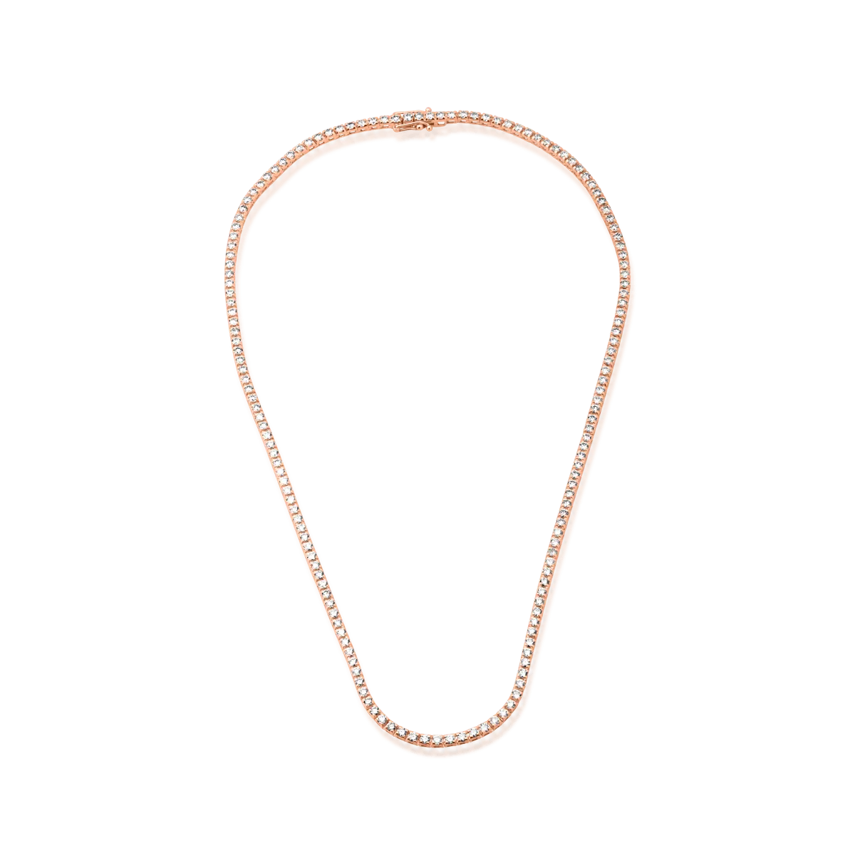 Colier tennis din aur roz cu diamante maro de 4.5ct