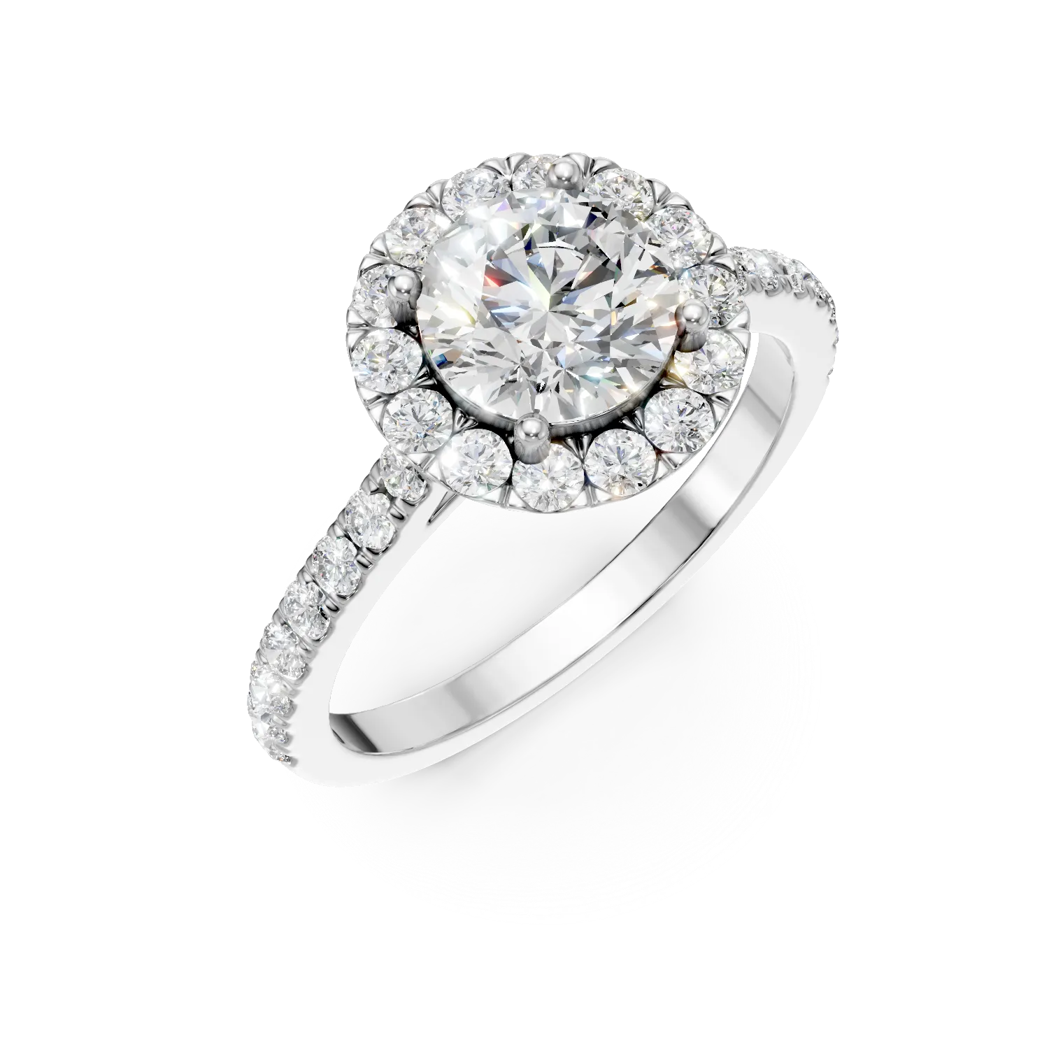 Inel Charm din aur alb cu diamante de 1.48ct create in laborator