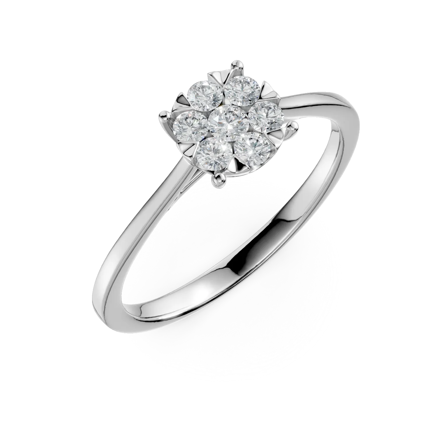 Inel de logodna din aur alb cu diamante de 0.35ct 1 Inel de logodna din aur alb cu diamante de 0.35ct
