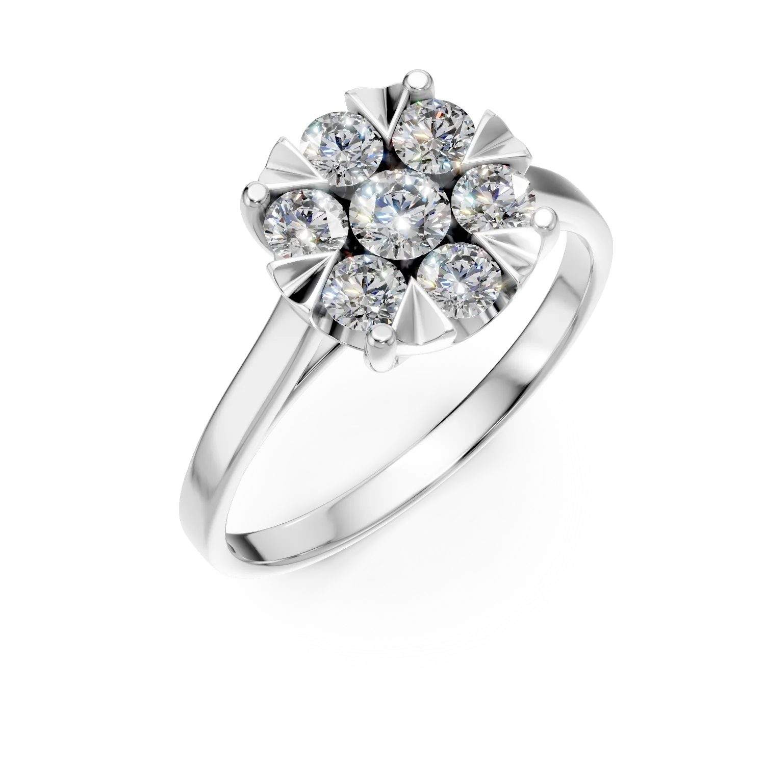 Inel de logodna din aur alb cu diamante de 0.6ct 1 Inel de logodna din aur alb cu diamante de 0.6ct