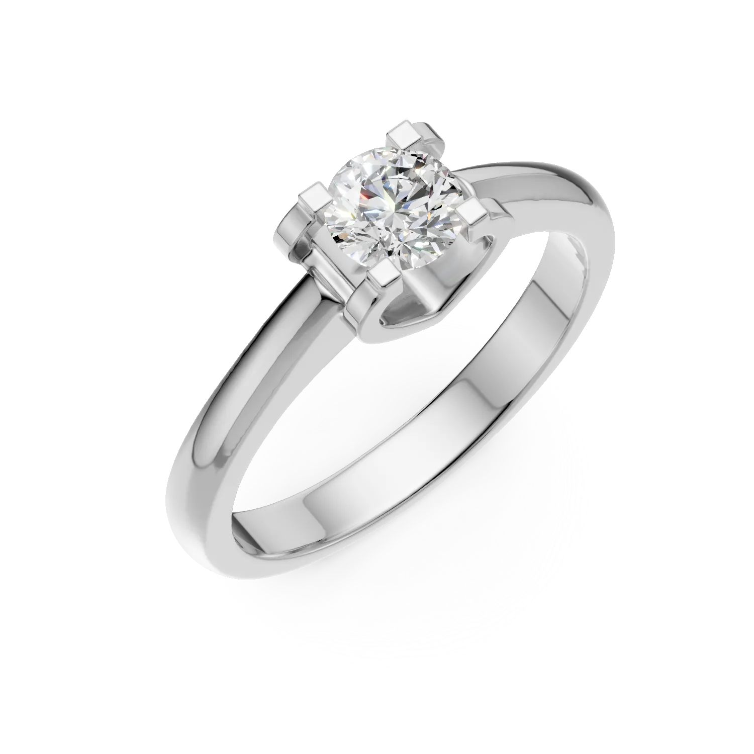Inel de logodna din aur alb cu diamant de 0.1ct