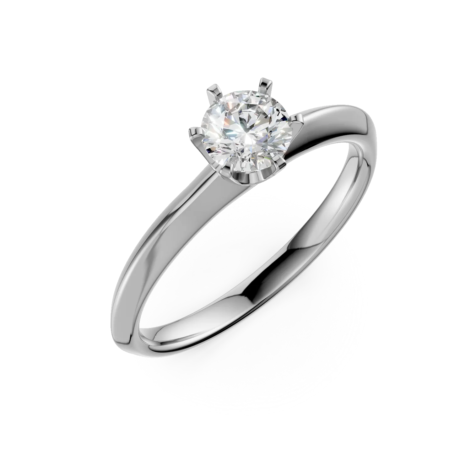 Inel de logodna din aur alb cu diamant de 0.4ct
