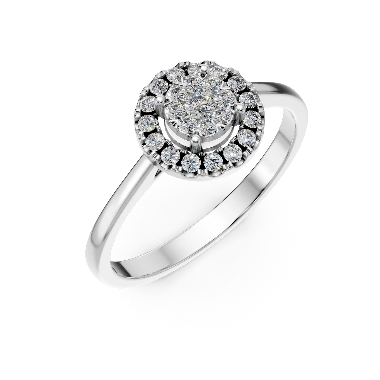 Inel de logodna din aur alb cu diamante de 0.14ct