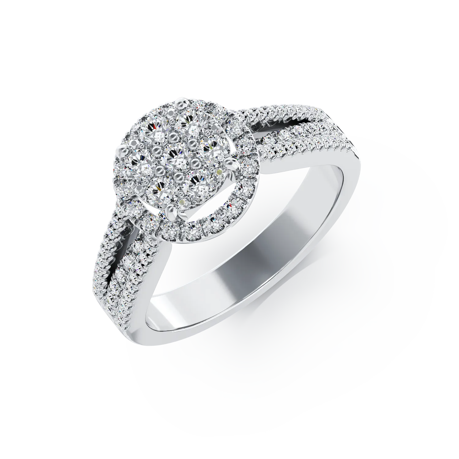 Inel de logodna din aur alb cu diamante de 0.5ct