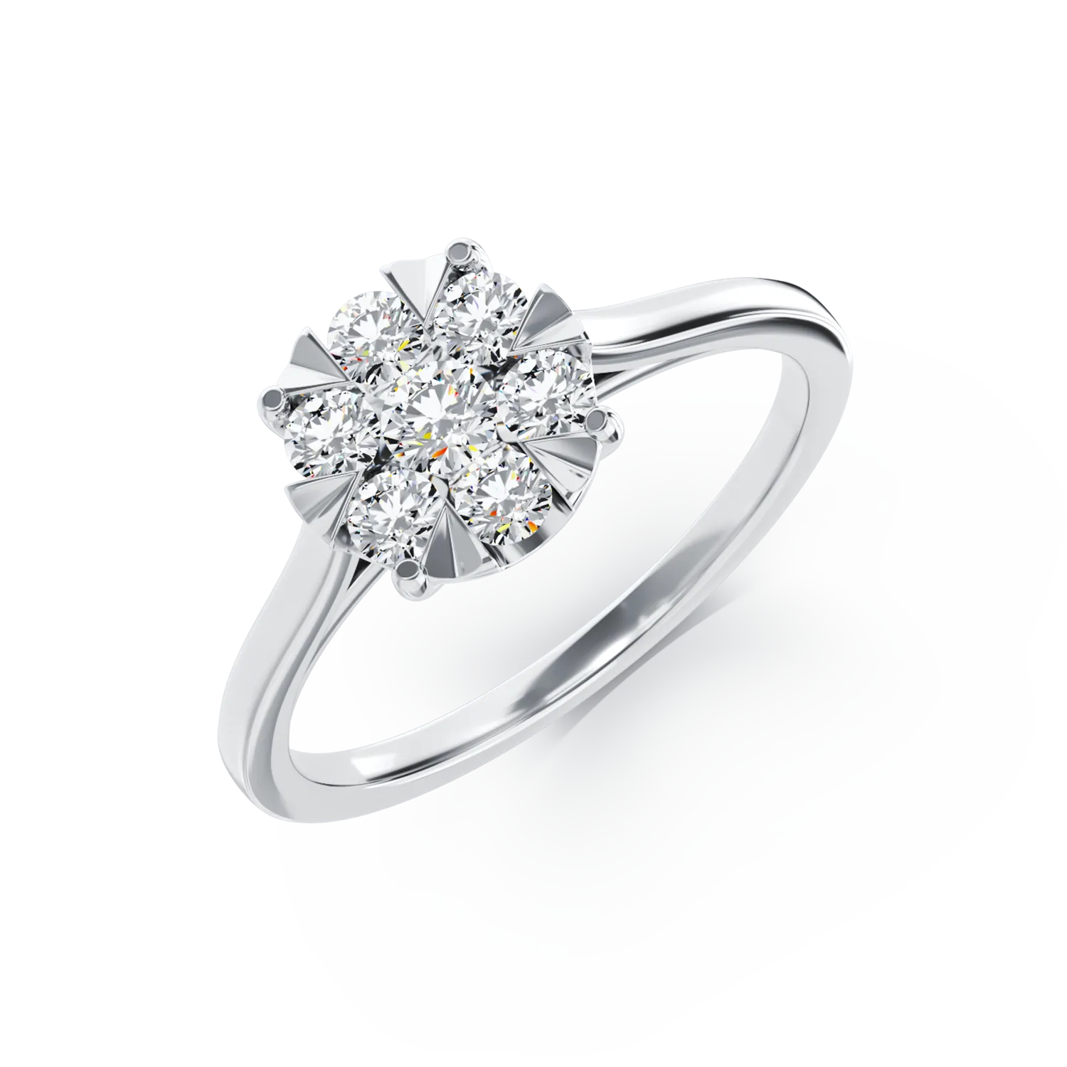 Inel de logodna din aur alb cu diamante de 0.5ct