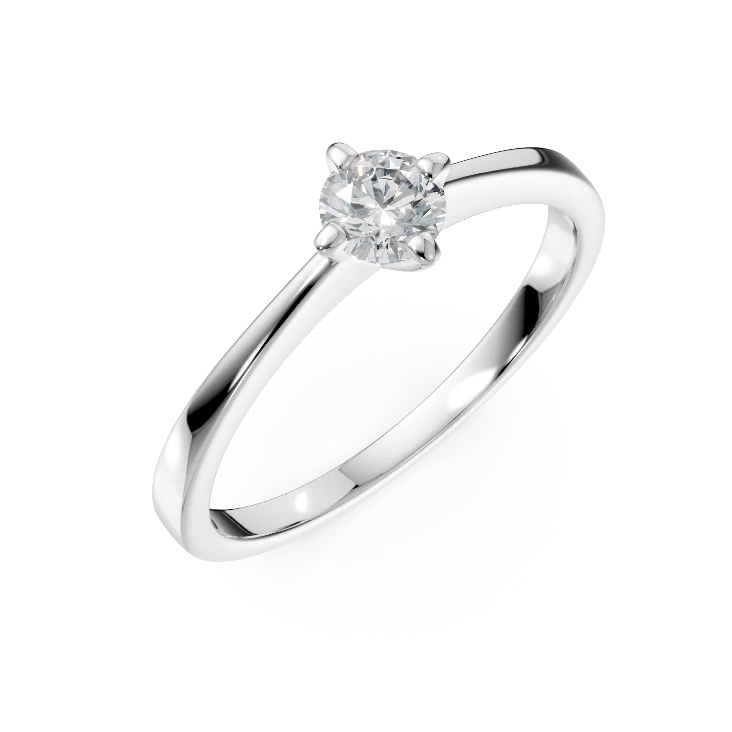Inel de logodna din aur alb cu un diamant solitaire de 0.2ct 1 Inel de logodna din aur alb cu un diamant solitaire de 0.2ct