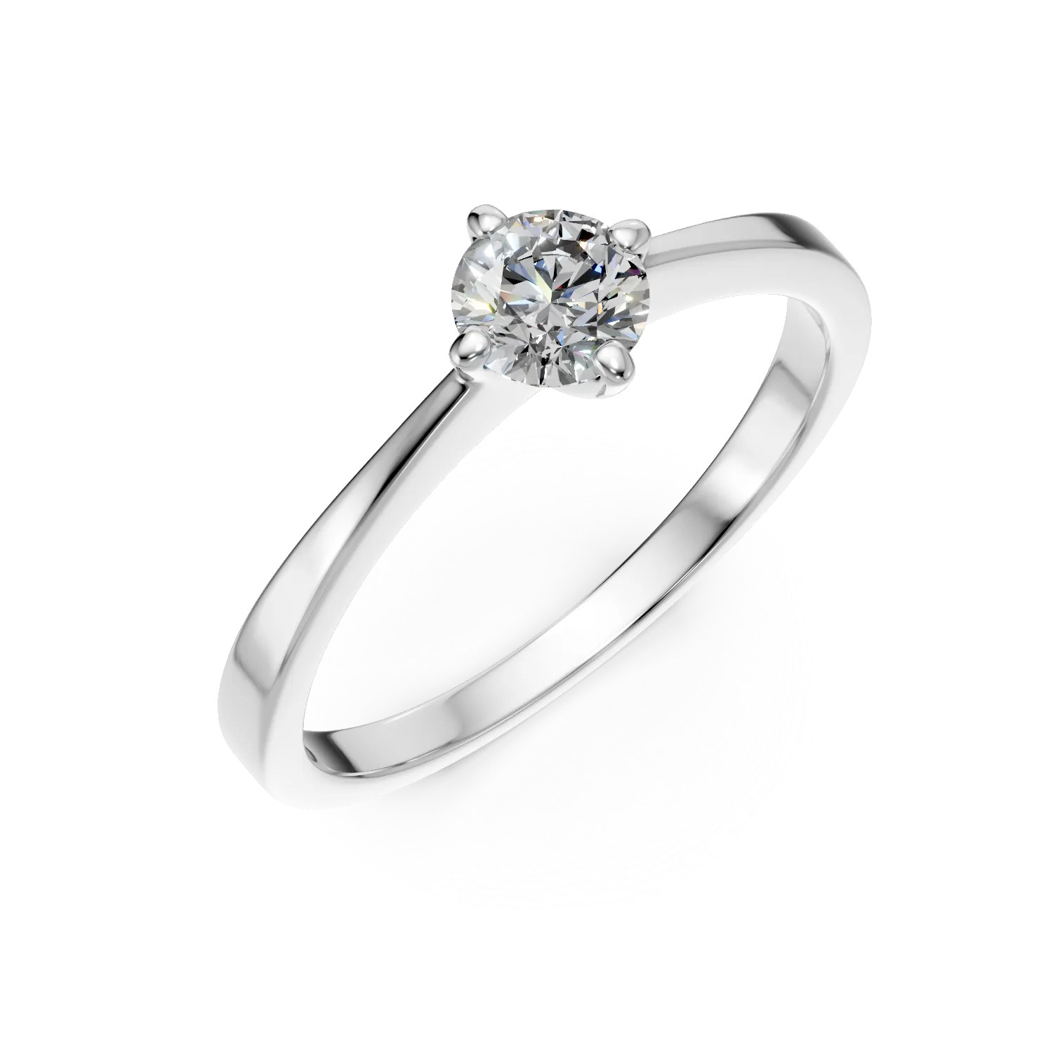 Inel de logodna din aur alb cu un diamant solitaire de 0.4ct 1 Inel de logodna din aur alb cu un diamant solitaire de 0.4ct