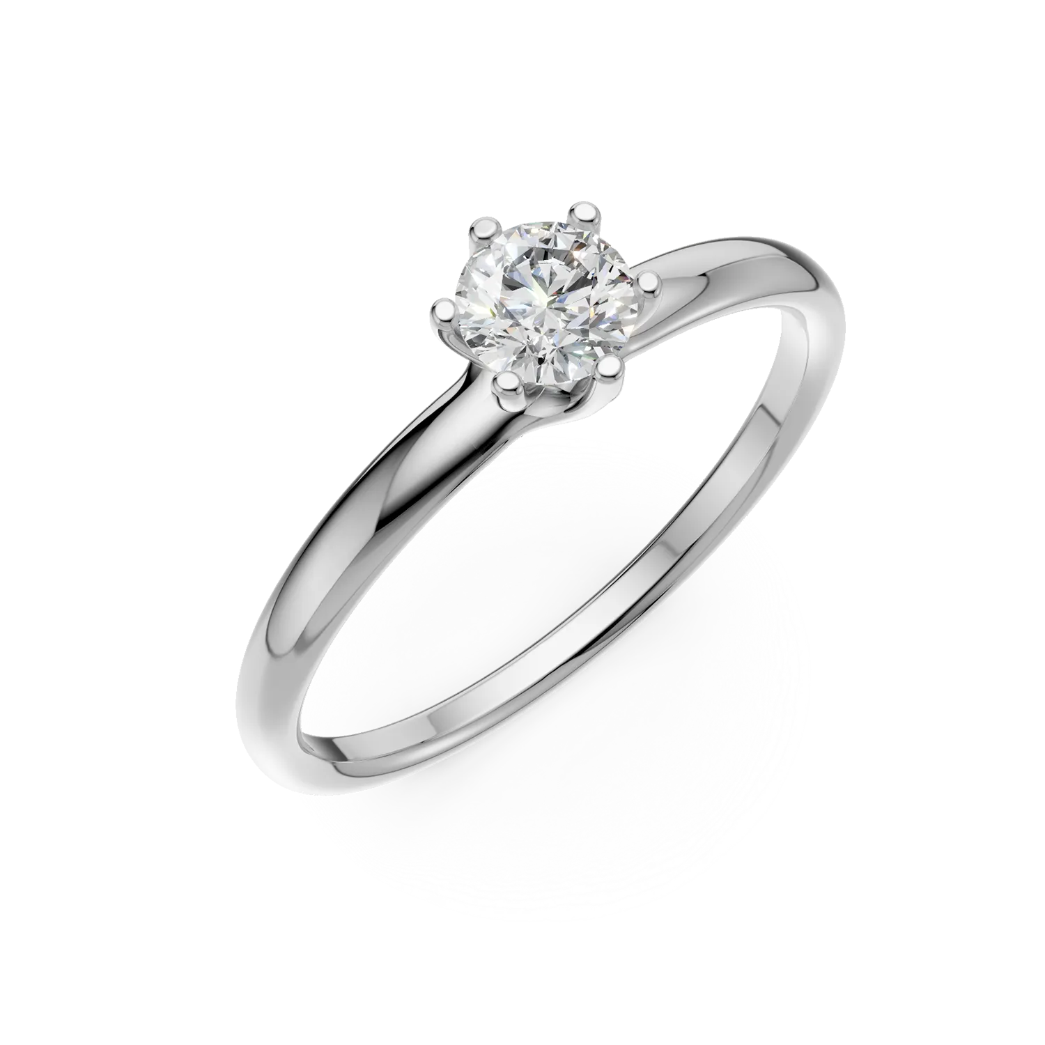Inel de logodna din aur alb cu un diamant solitaire de 0.4ct 1 Inel de logodna din aur alb cu un diamant solitaire de 0.4ct
