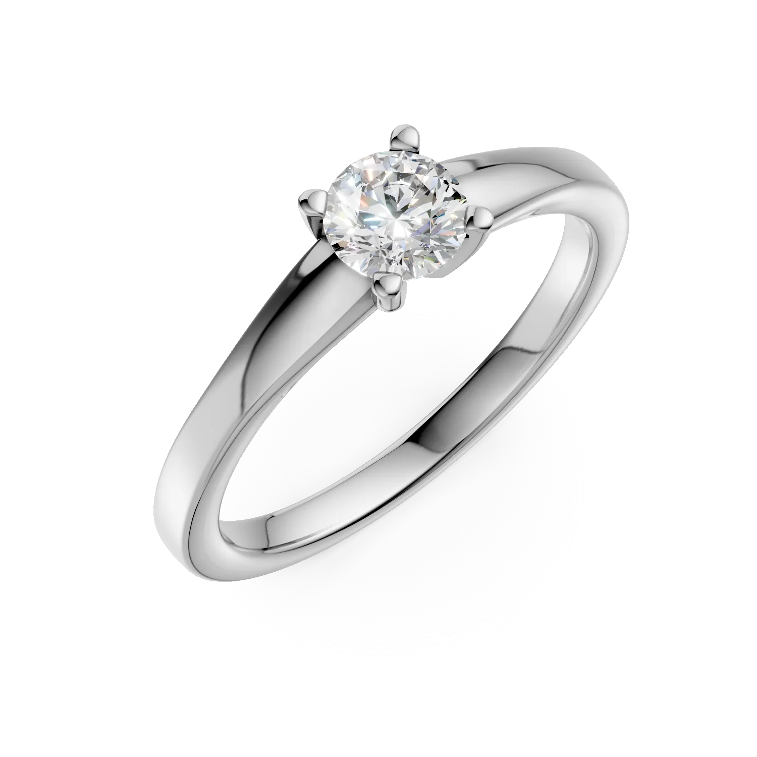 Inel de logodna din aur alb cu un diamant solitaire de 0.4ct 1 Inel de logodna din aur alb cu un diamant solitaire de 0.4ct