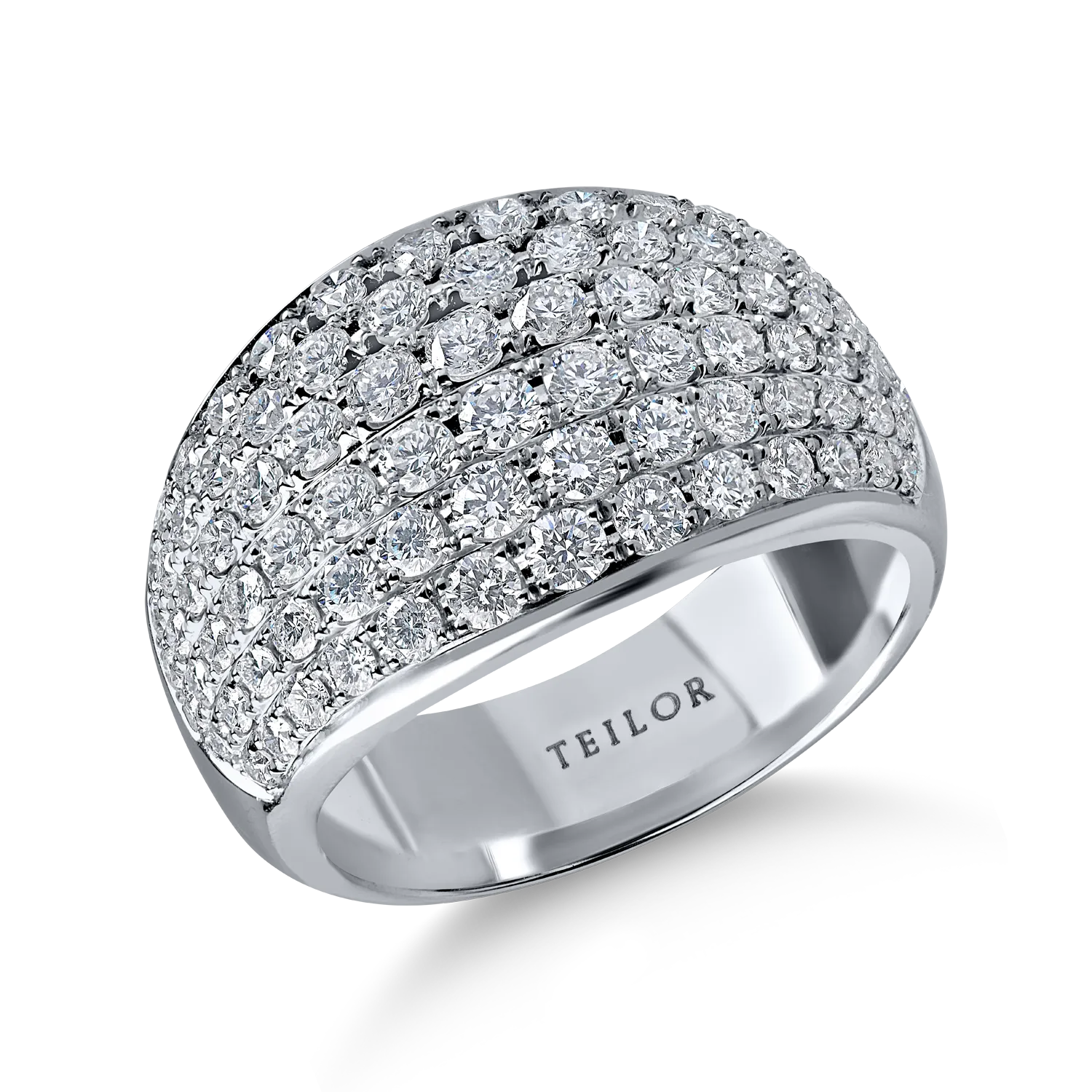 Inel din aur alb cu diamante microsetting de 2.2ct 1 Inel din aur alb cu diamante microsetting de 2.2ct