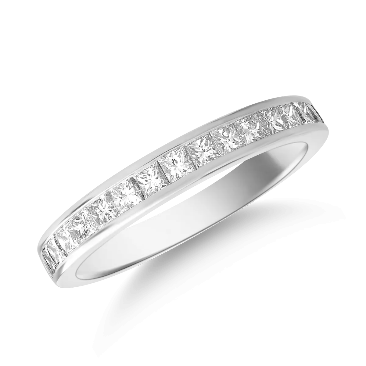 Inel din aur alb cu diamante princess de 0.7ct 1 Inel din aur alb cu diamante princess de 0.7ct