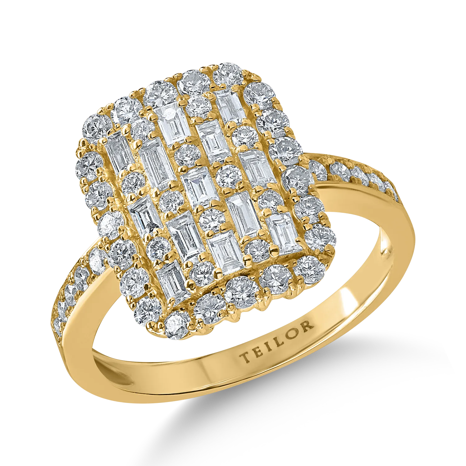 Inel din aur galben cu diamante de 1ct 1 Inel din aur galben cu diamante de 1ct