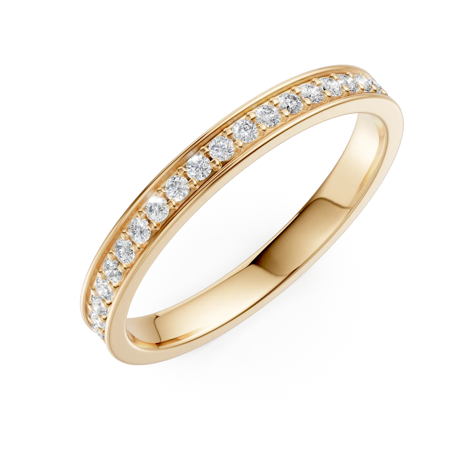 Inel eternity din aur galben cu diamante de 0.3ct 1 Inel eternity din aur galben cu diamante de 0.3ct