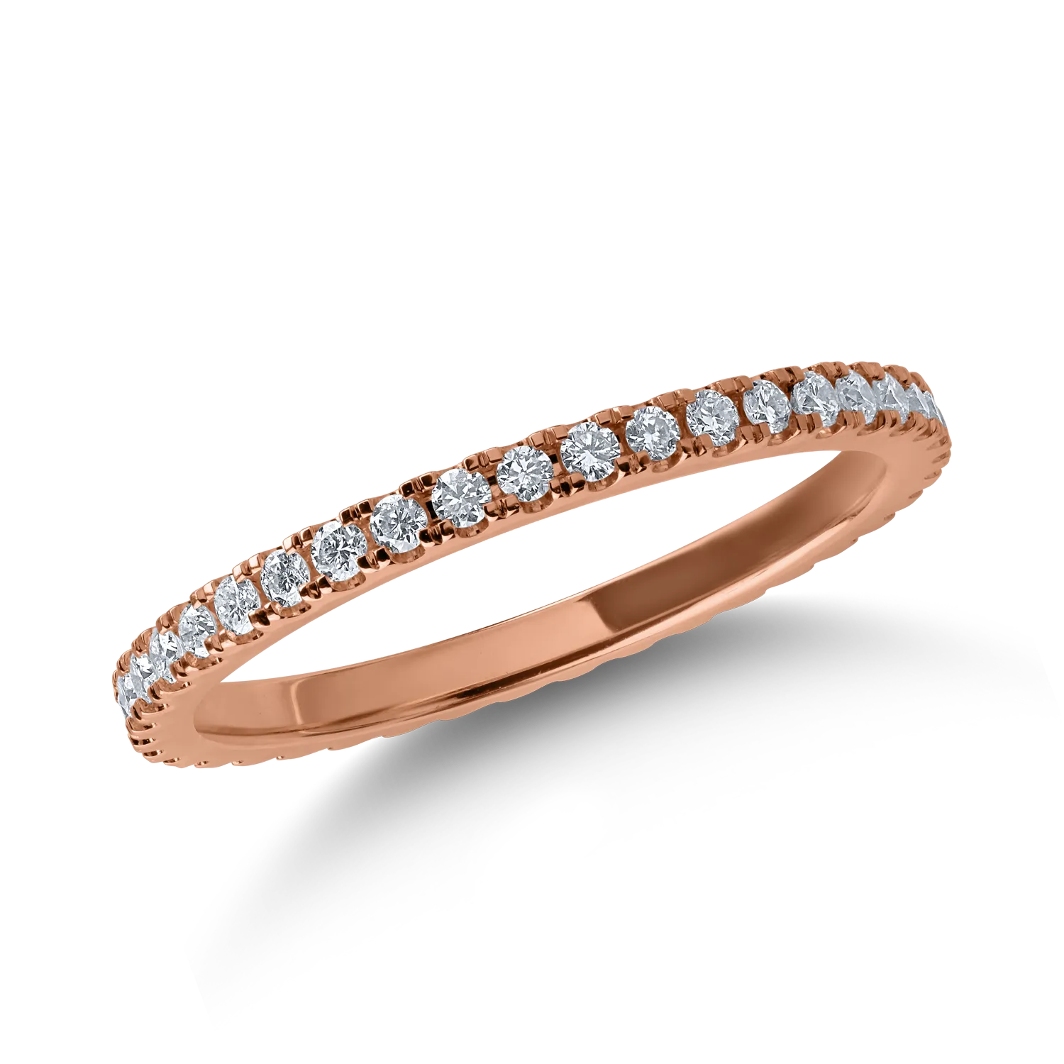 Inel eternity din aur roz cu diamante de 0.33ct 1 Inel eternity din aur roz cu diamante de 0.33ct