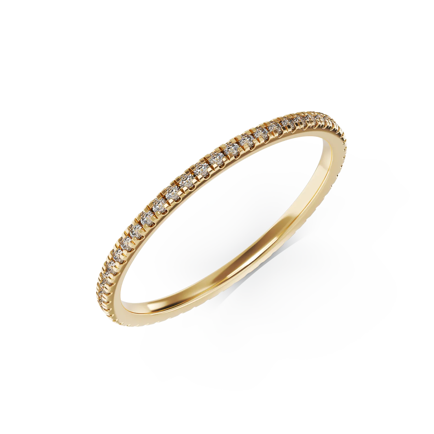 Inel eternity din aur galben cu diamante de 0.1ct 1 Inel eternity din aur galben cu diamante de 0.1ct