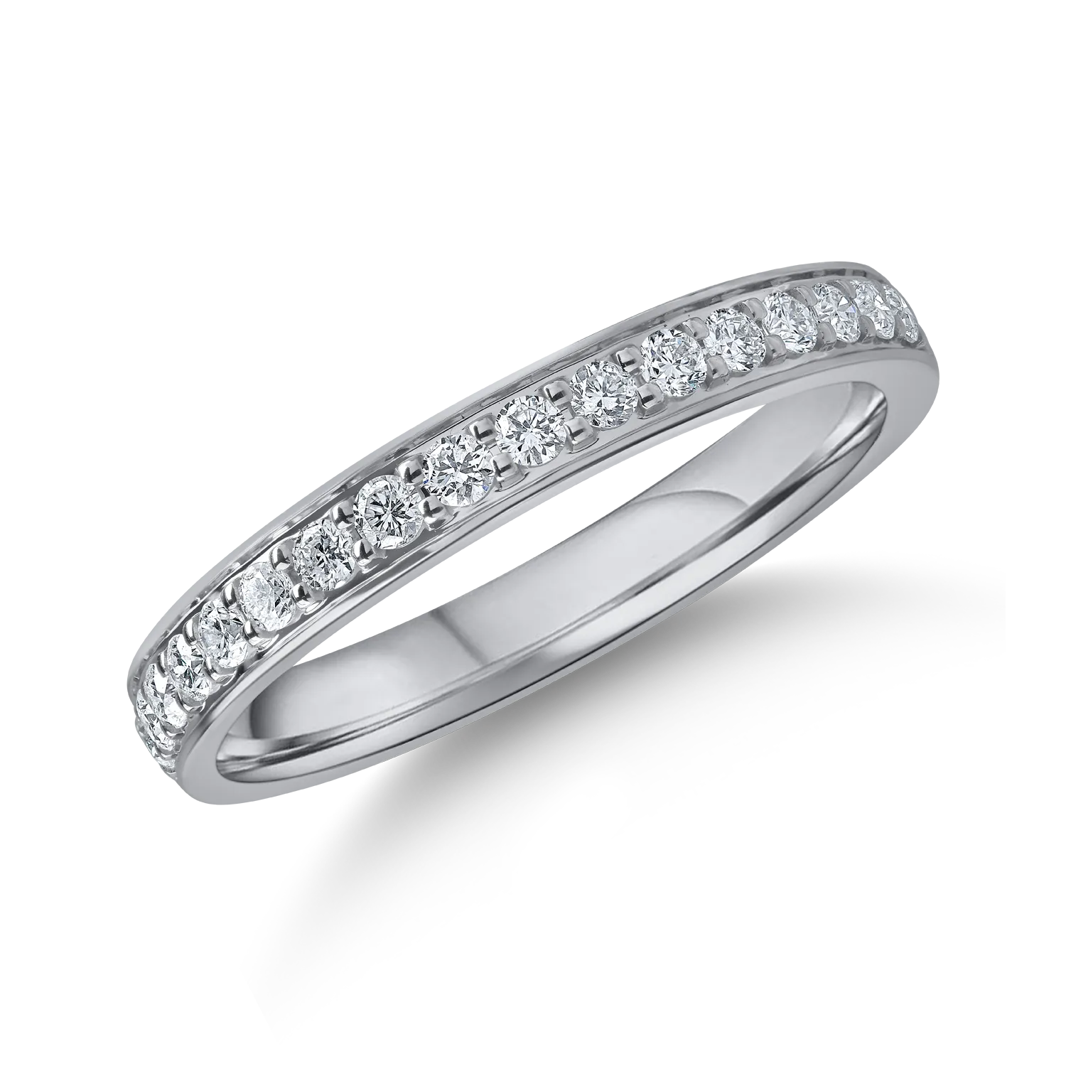 Inel semi eternity din aur alb cu diamante de 0.2ct 1 Inel semi eternity din aur alb cu diamante de 0.2ct