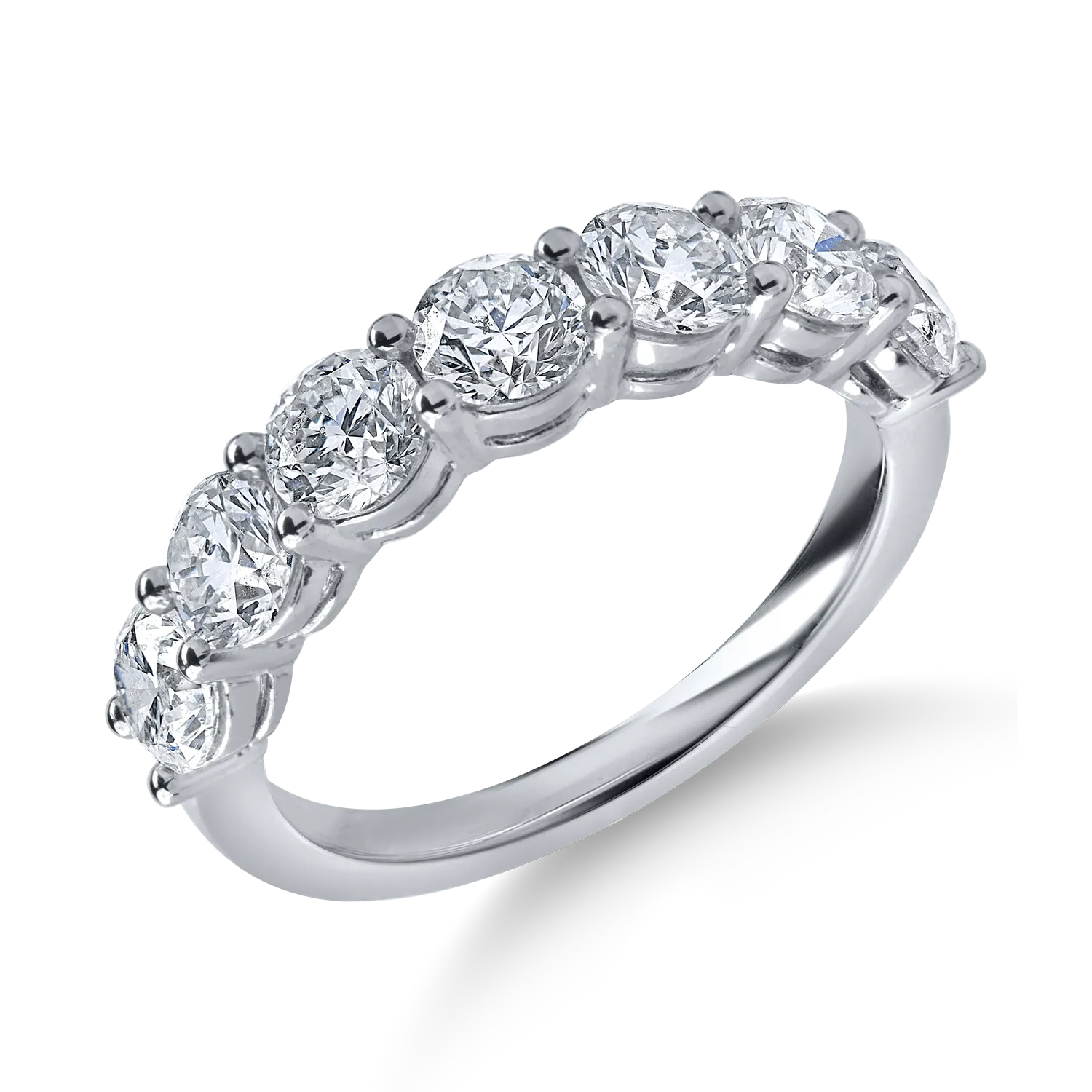 Inel semieternity din aur alb cu diamante de 2.1ct