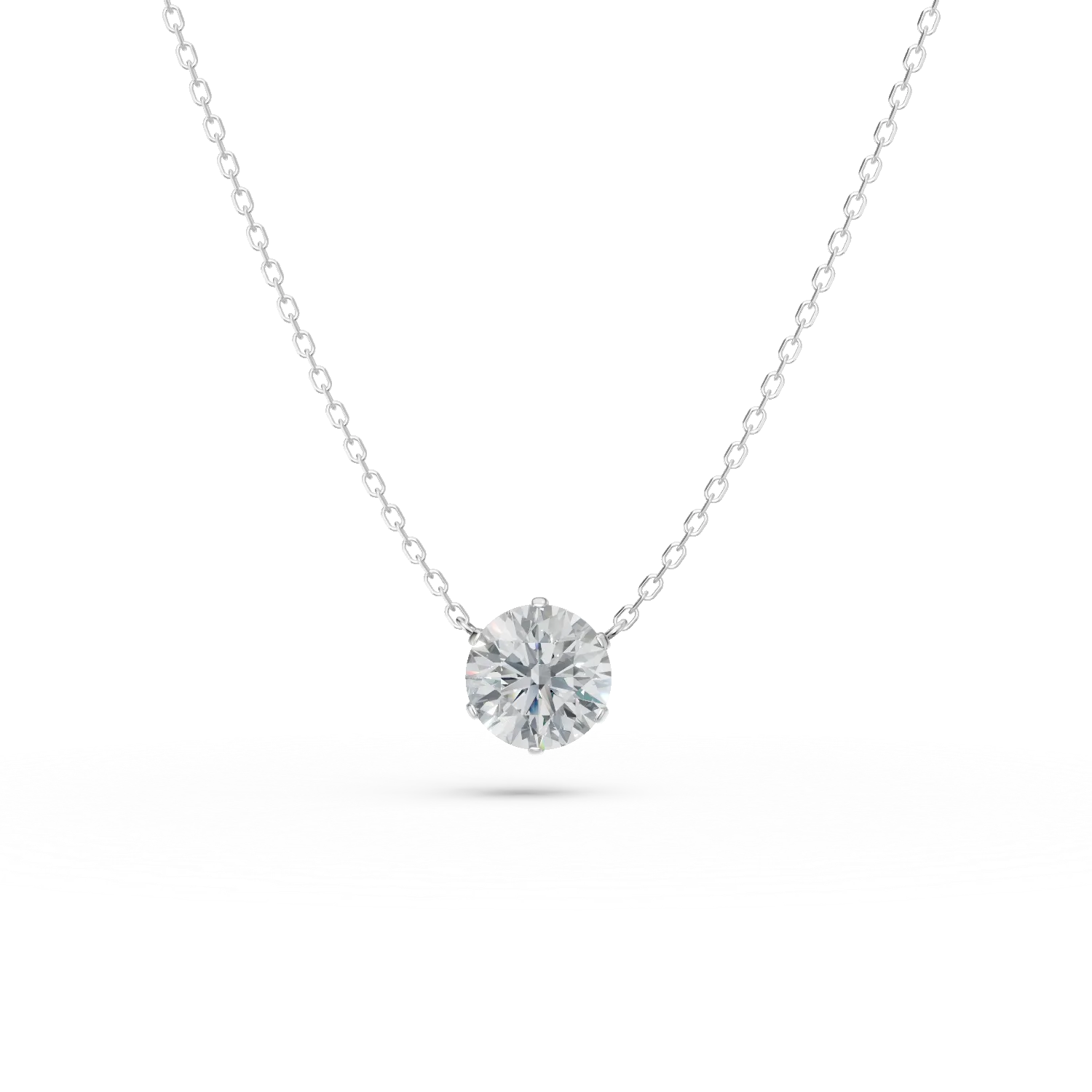 Lant cu pandantiv din aur alb cu diamant de 0.4ct