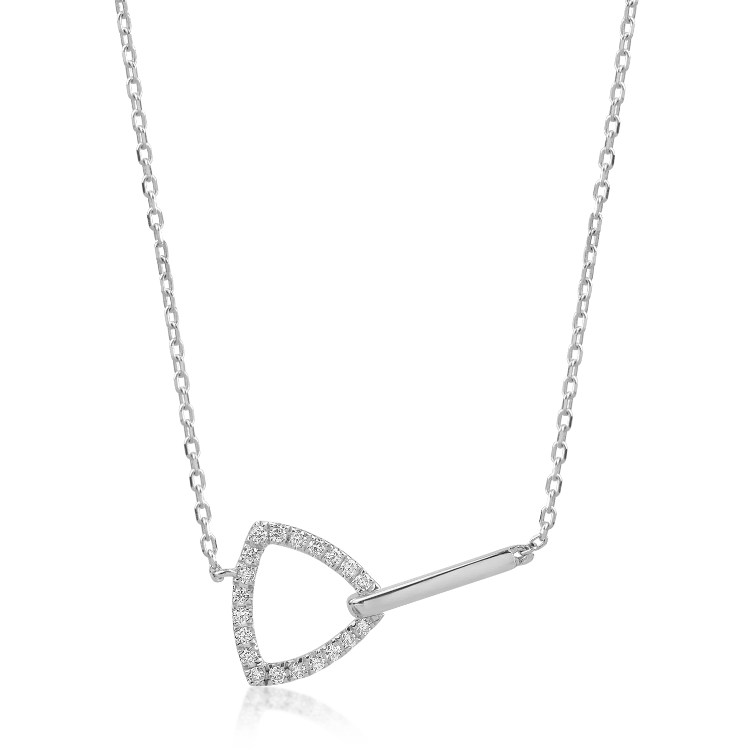 Lant cu pandantiv din aur alb cu diamante de 0.17ct 1 Lant cu pandantiv din aur alb cu diamante de 0.17ct