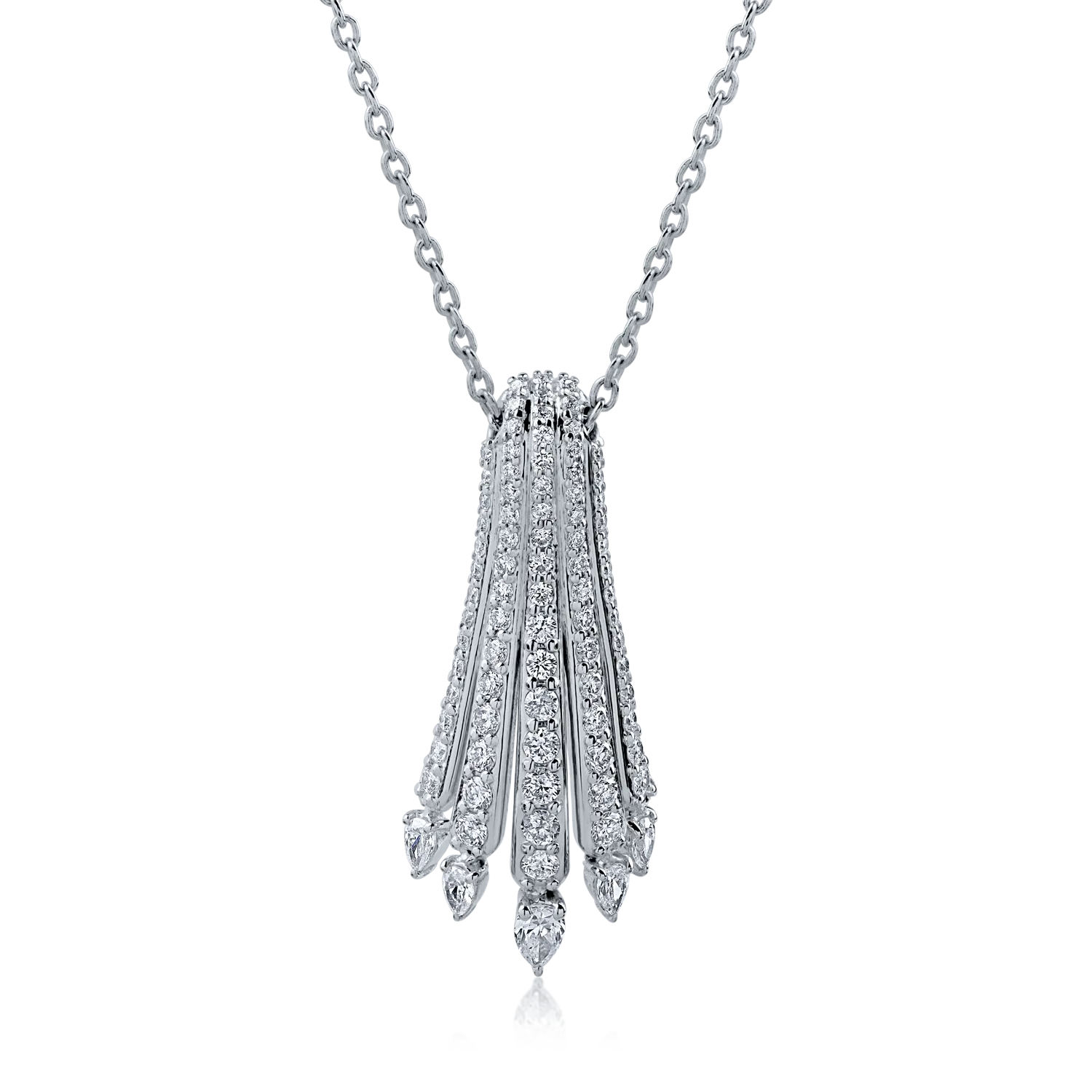Lant cu pandantiv din aur alb cu diamante de 1.31ct 1 Lant cu pandantiv din aur alb cu diamante de 1.31ct
