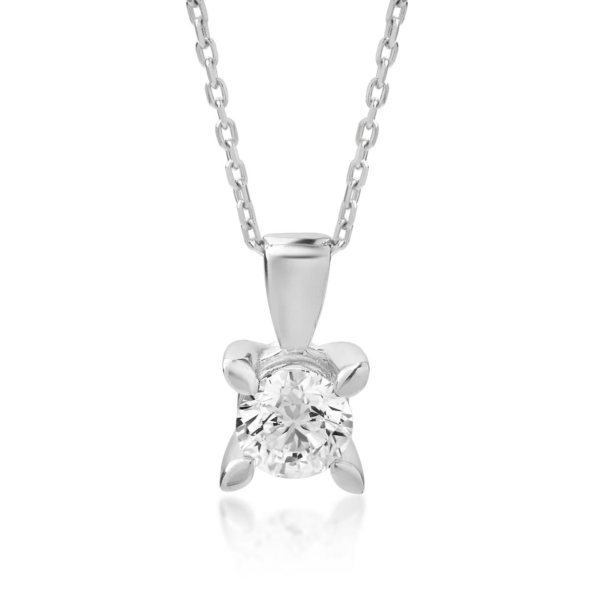Lant cu pandantiv din aur alb cu diamant de 1ct 1 Lant cu pandantiv din aur alb cu diamant de 1ct