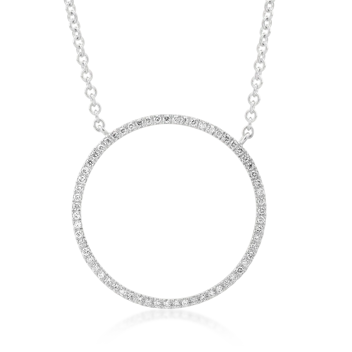 Lant cu pandantiv din aur alb cu diamante de 0.14ct 1 Lant cu pandantiv din aur alb cu diamante de 0.14ct