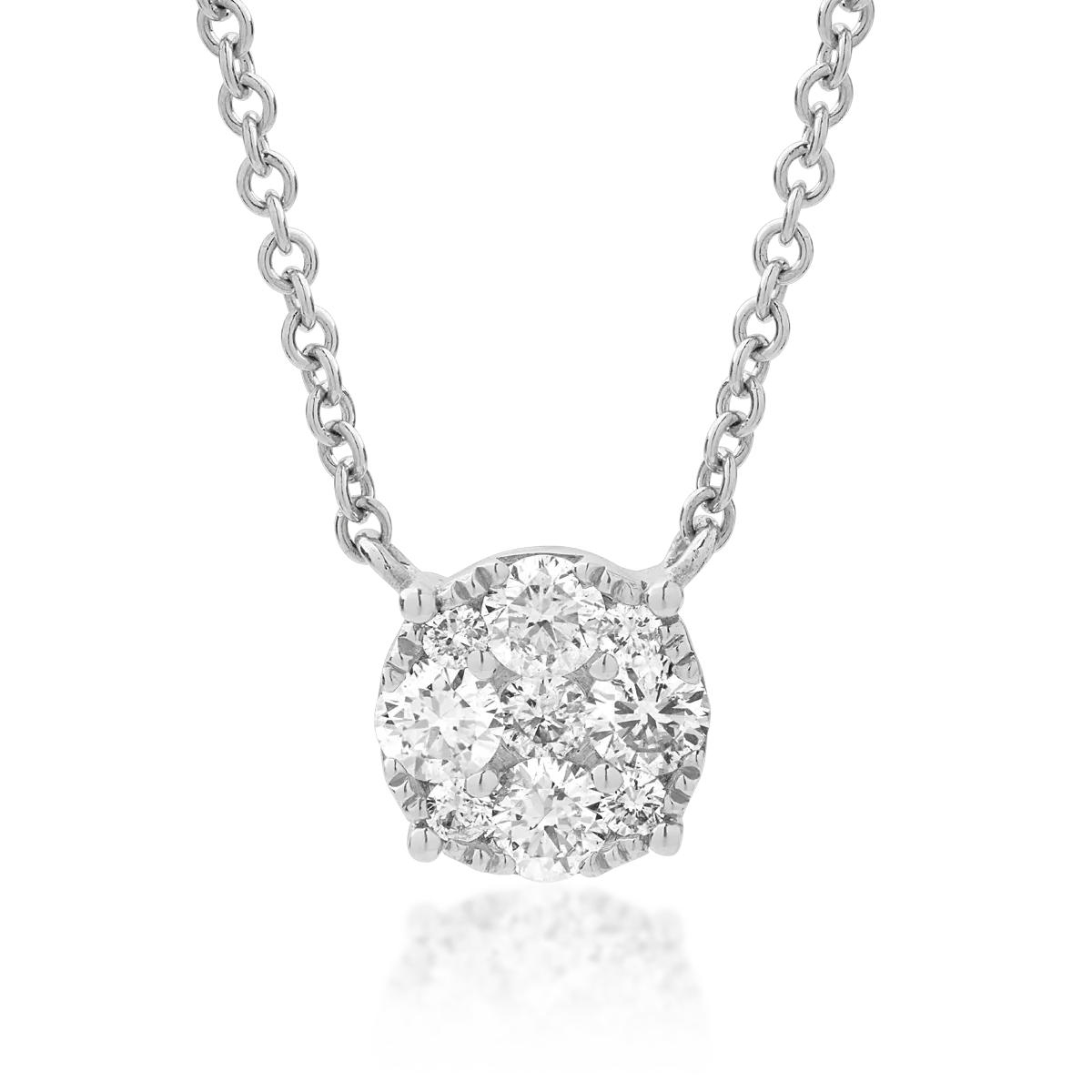Lant cu pandantiv din aur alb cu diamante de 0.36ct