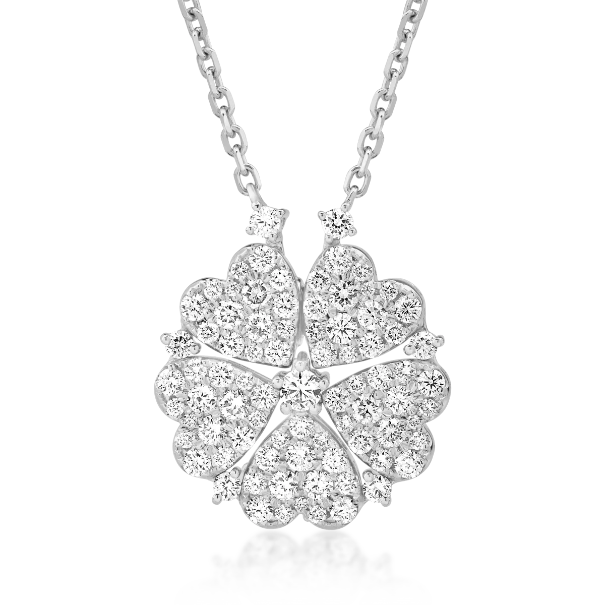 Lant cu pandantiv din aur alb cu diamante de 1.81ct 1 Lant cu pandantiv din aur alb cu diamante de 1.81ct