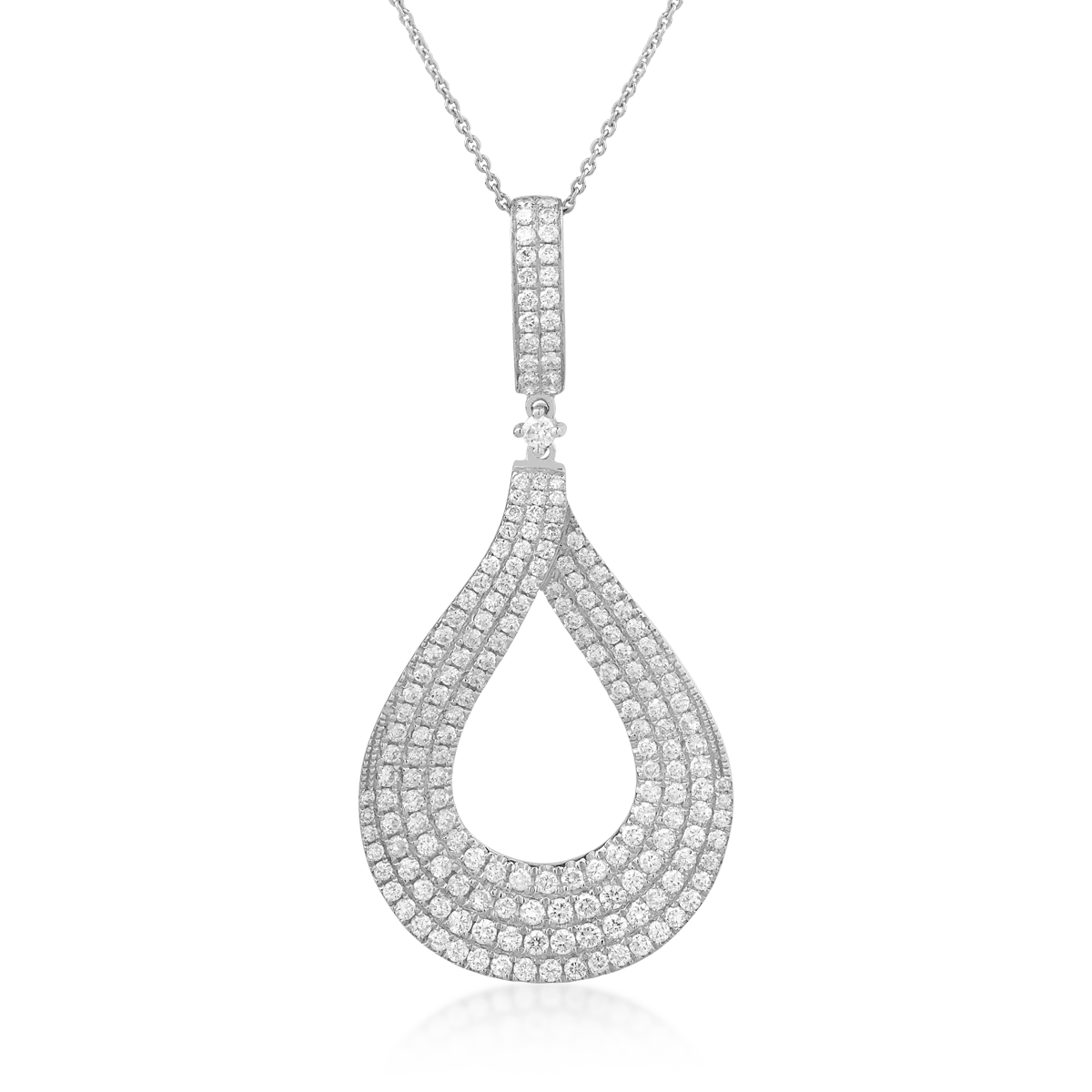 Lant cu pandantiv din aur alb cu diamante de 2.56ct 1 Lant cu pandantiv din aur alb cu diamante de 2.56ct