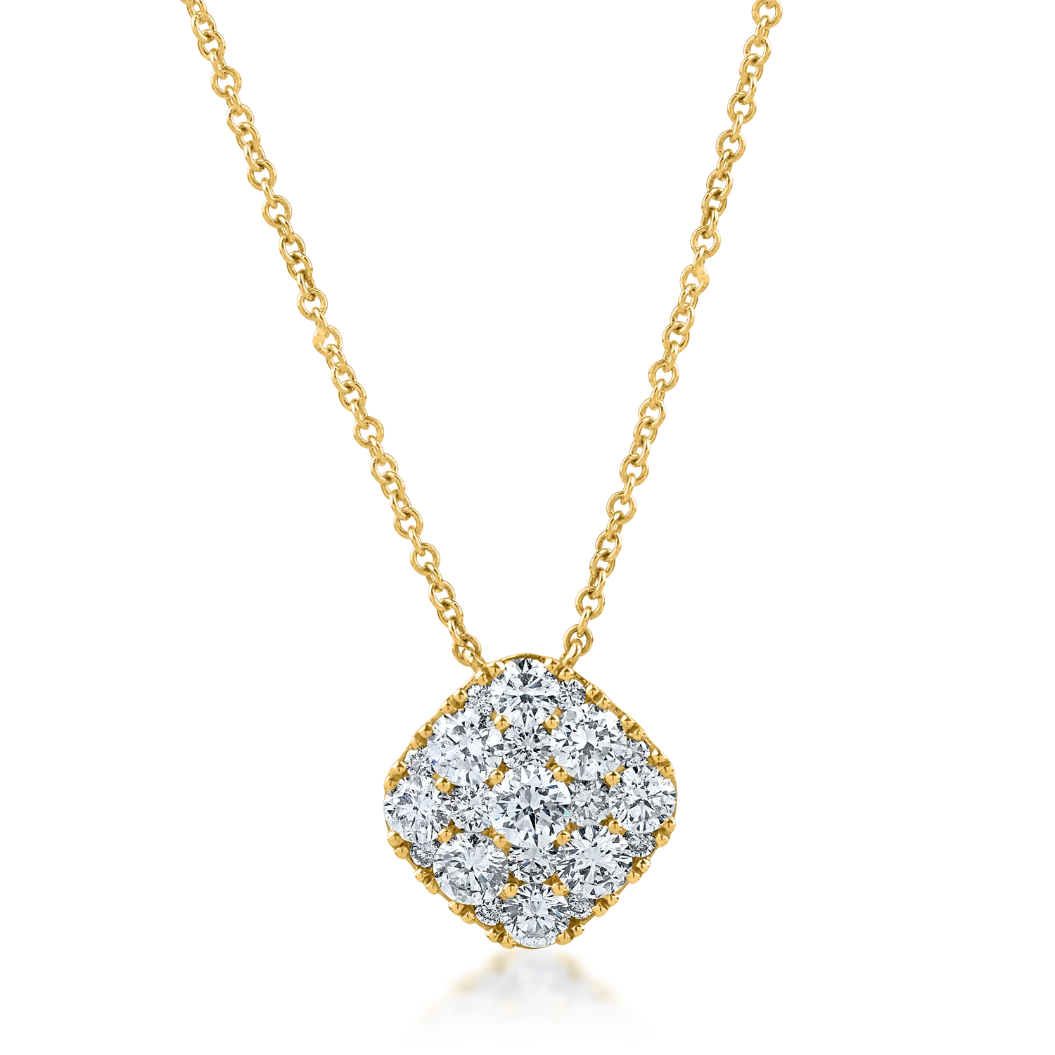 Lant cu pandantiv din aur galben cu diamante de 1.2ct 1 Lant cu pandantiv din aur galben cu diamante de 1.2ct