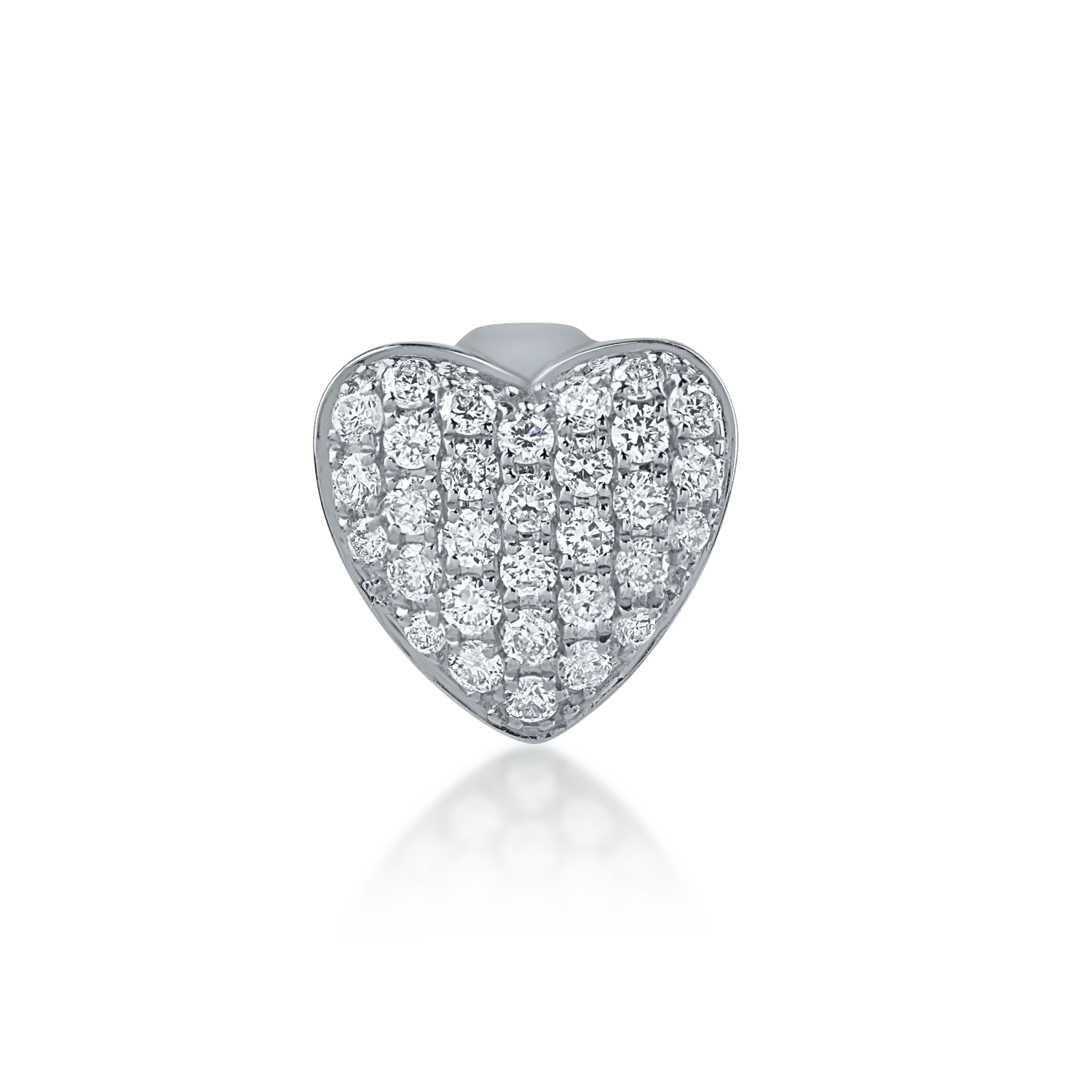 Pandantiv inima din aur alb cu diamante de 0.2ct