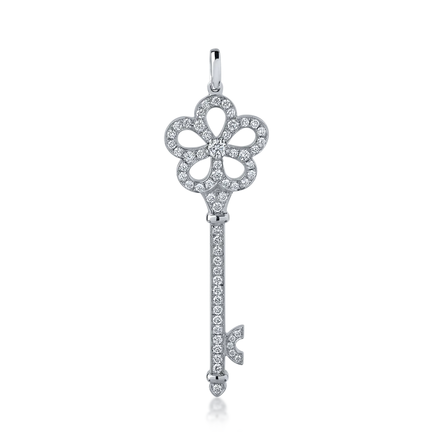 Pandantiv cheita din aur alb cu diamante de 0.54ct