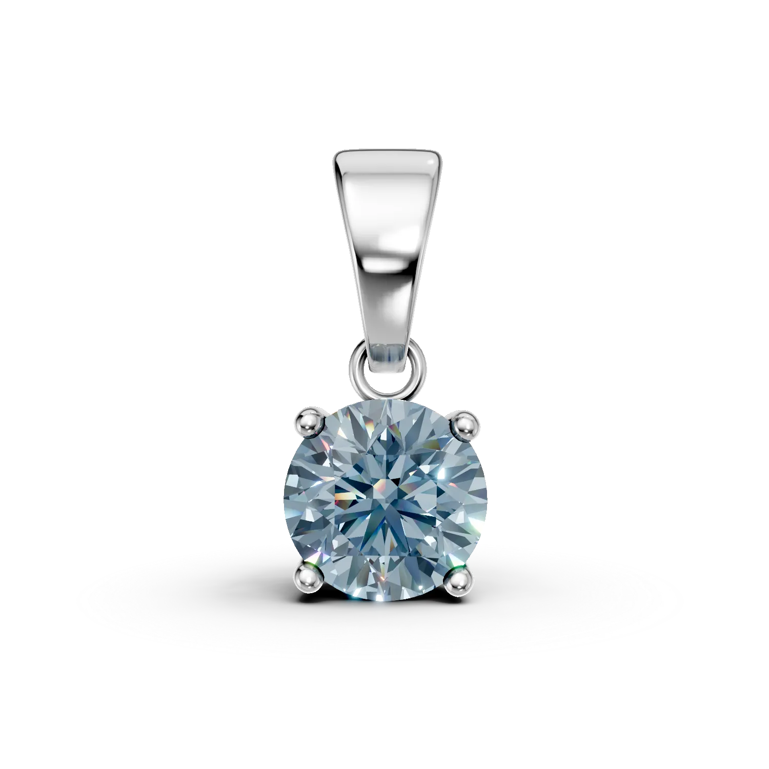 Pandantiv din aur alb cu topaz london blue de 1.01ct