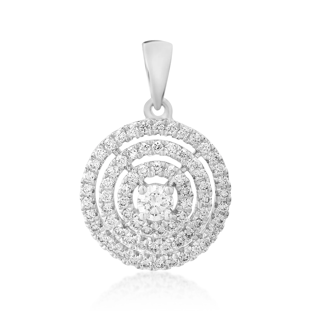 Pandantiv din aur alb cu diamant de 0.07ct si diamante de 0.2ct