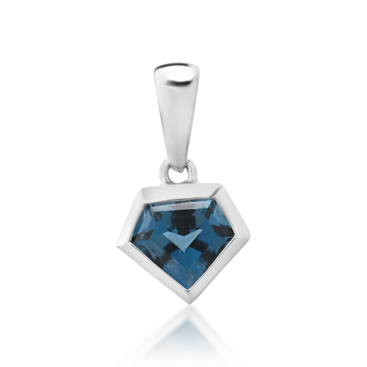 Pandantiv din aur alb cu topaz london blue de 0.67ct