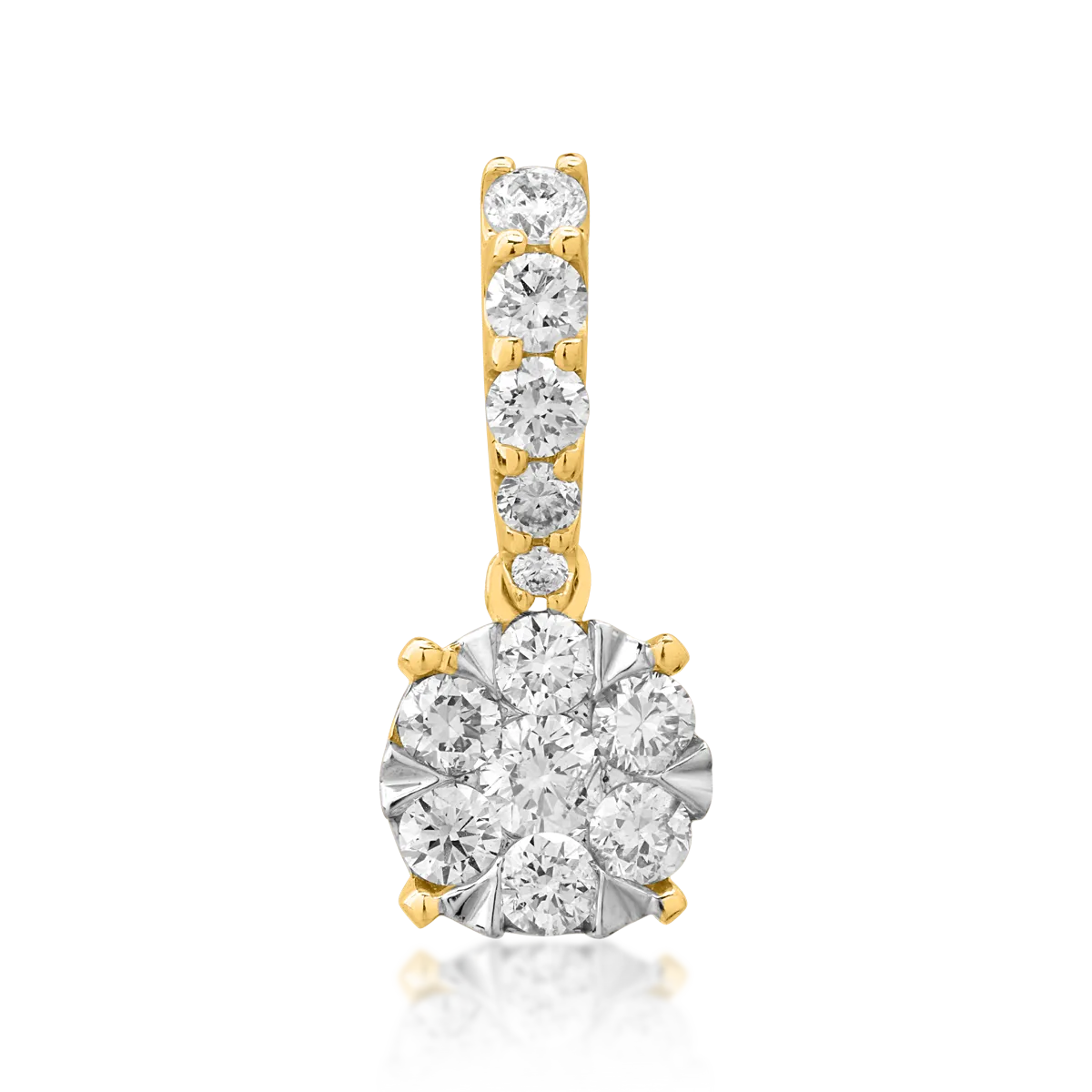 Pandantiv din aur alb-galben cu diamante de 0.515ct