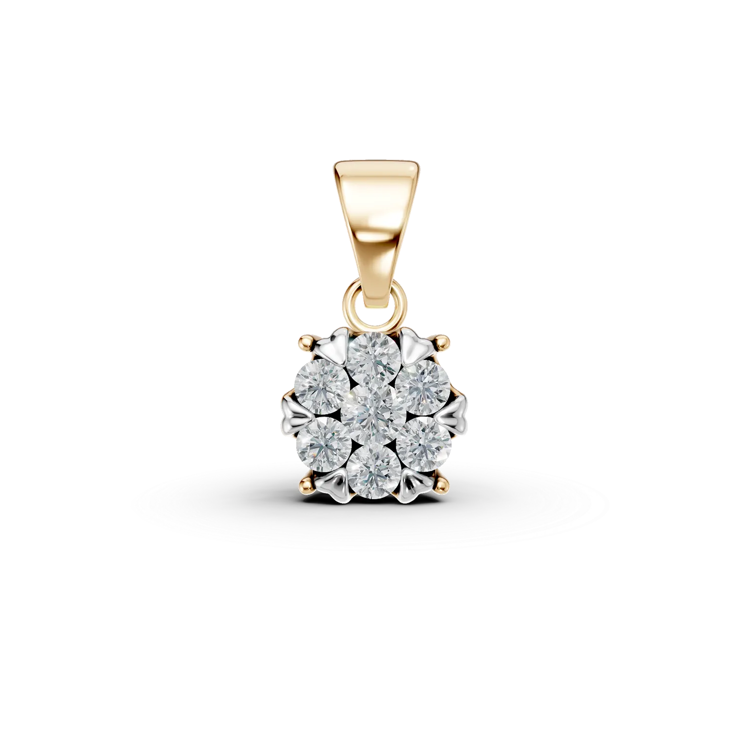 Pandantiv din aur galben cu diamante de 0.2ct