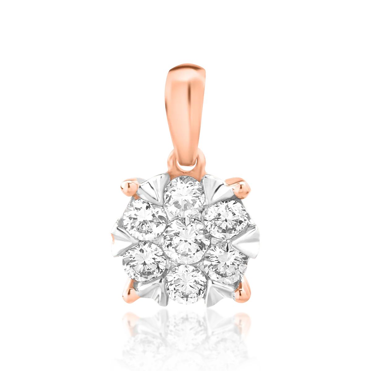 Pandantiv din aur roz cu diamante de 0.2ct