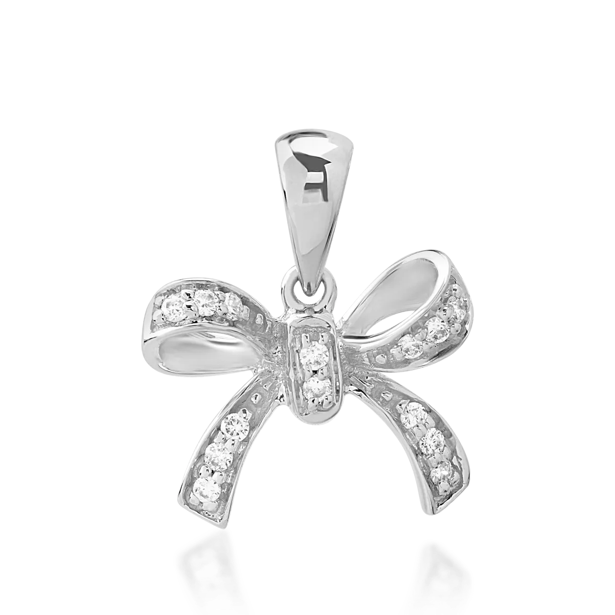 Pandantiv fundita din aur alb cu diamante de 0.073ct