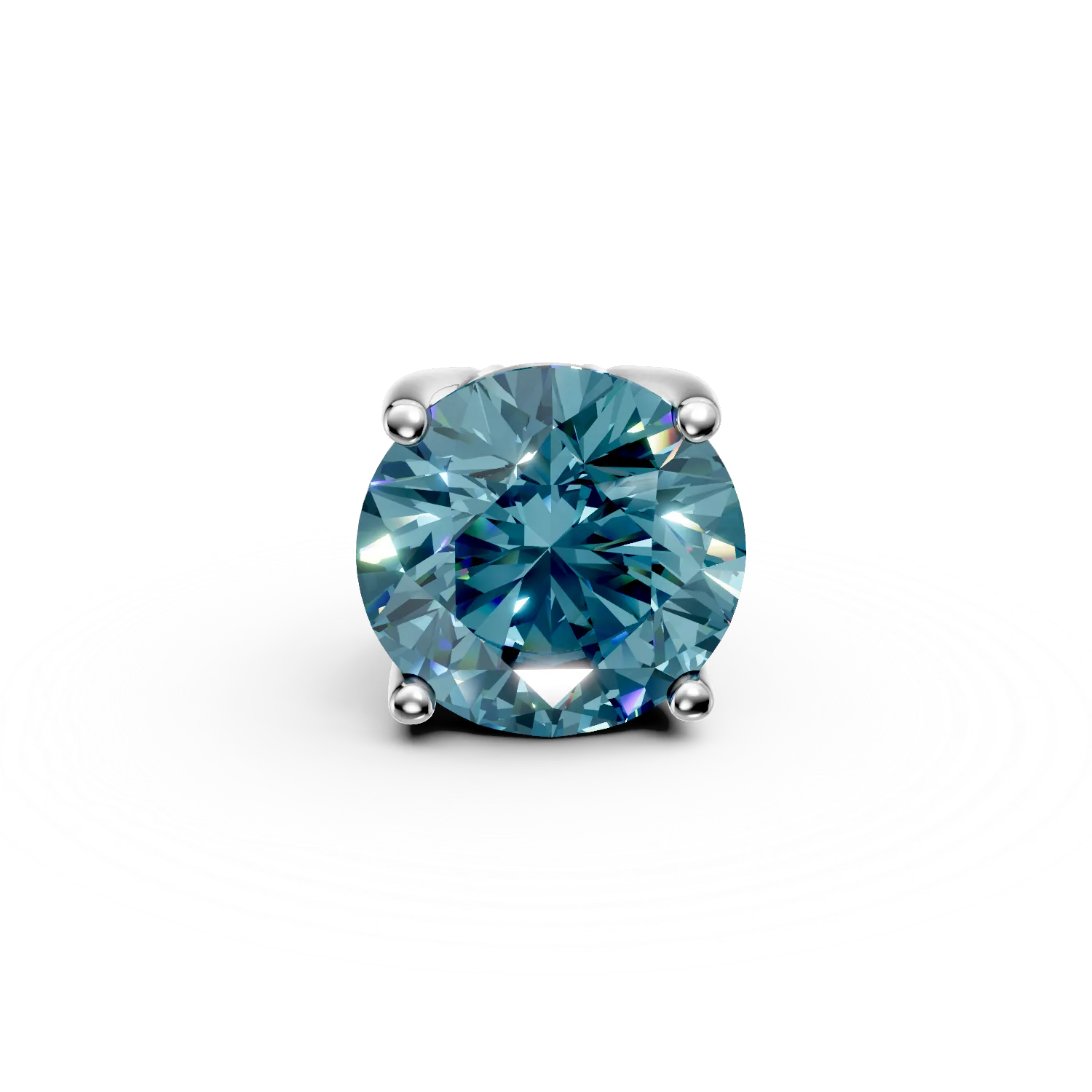 Pandantiv pentru bratara tennis din aur alb cu topaz albastru de 2.2ct
