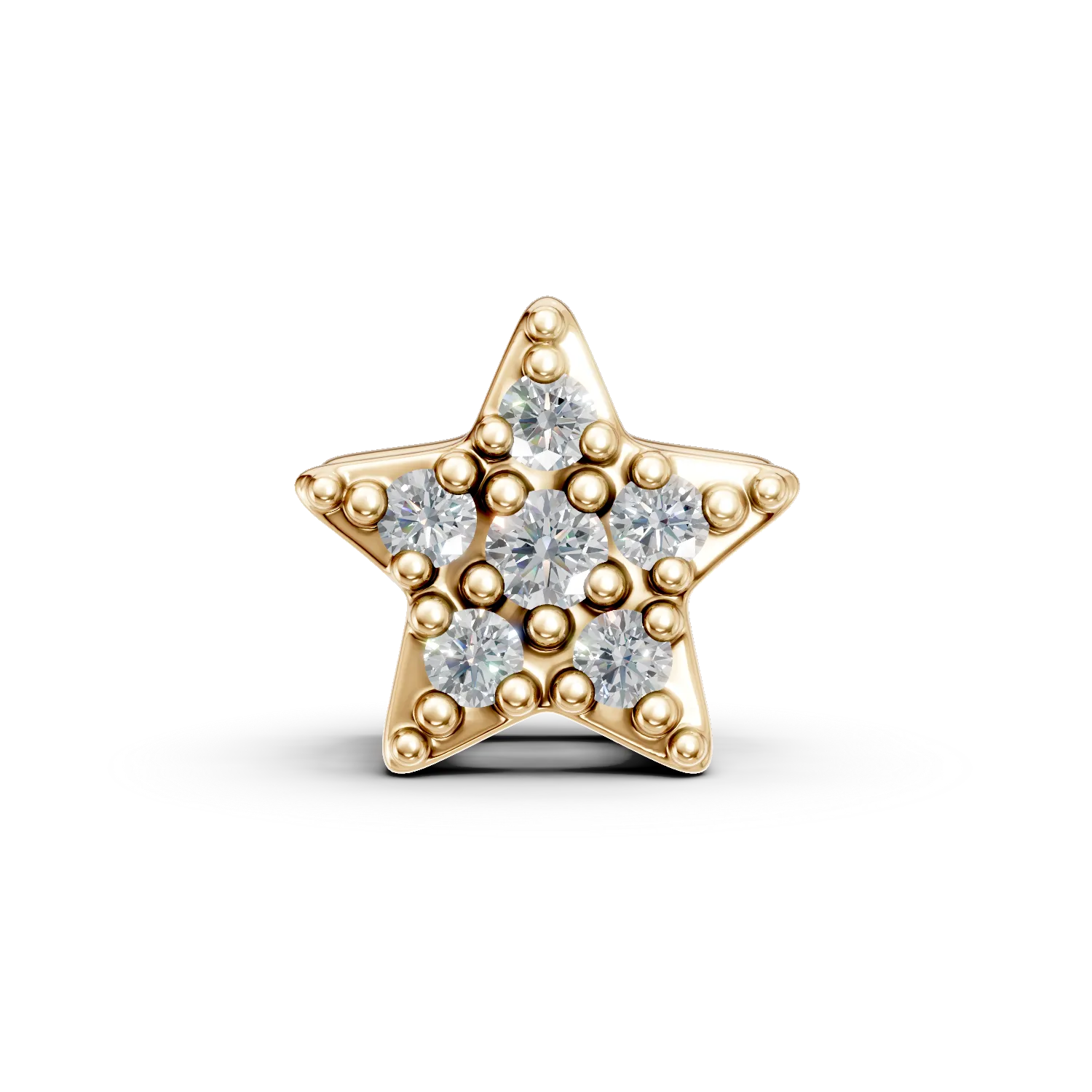 Pandantiv stea din aur galben cu diamante de 0.05ct